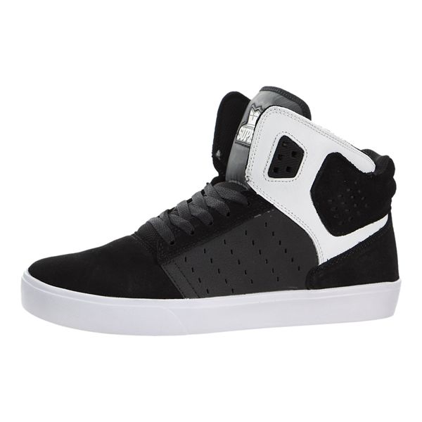 Supra Mens Atom Skate Shoes - Black White | Canada T7902-3S33